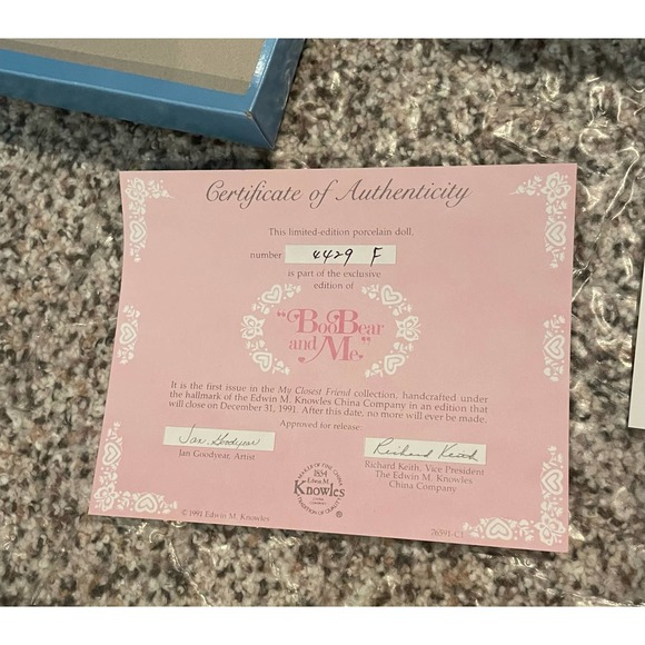 Edwin Knowles Porcelain Doll- "Boo Bear and Me" - Picture 6 of 10